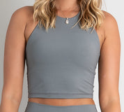 Flow Crop Top - Slate Babe Mode Boutique
