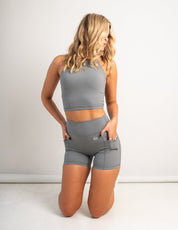 Flow Pocket Shorts - Slate Babe Mode Boutique