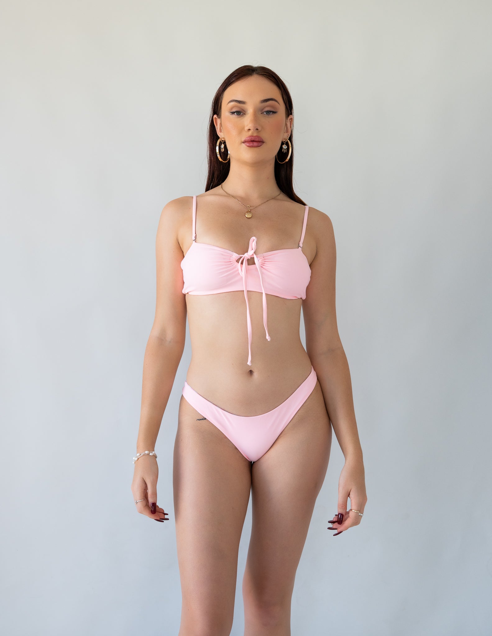 Coastal Glow High - Cut Bikini Bottoms – Pink (Reversible) - Barmelle