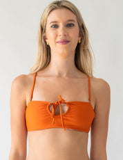Coastal Glow Bandeau Bikini Top – Orange (Reversible) Babe Mode Boutique