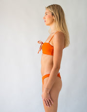 Coastal Glow Bandeau Bikini Top – Orange (Reversible) - Barmelle