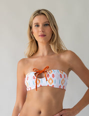 Coastal Glow Bandeau Bikini Top – Orange (Reversible) Babe Mode Boutique