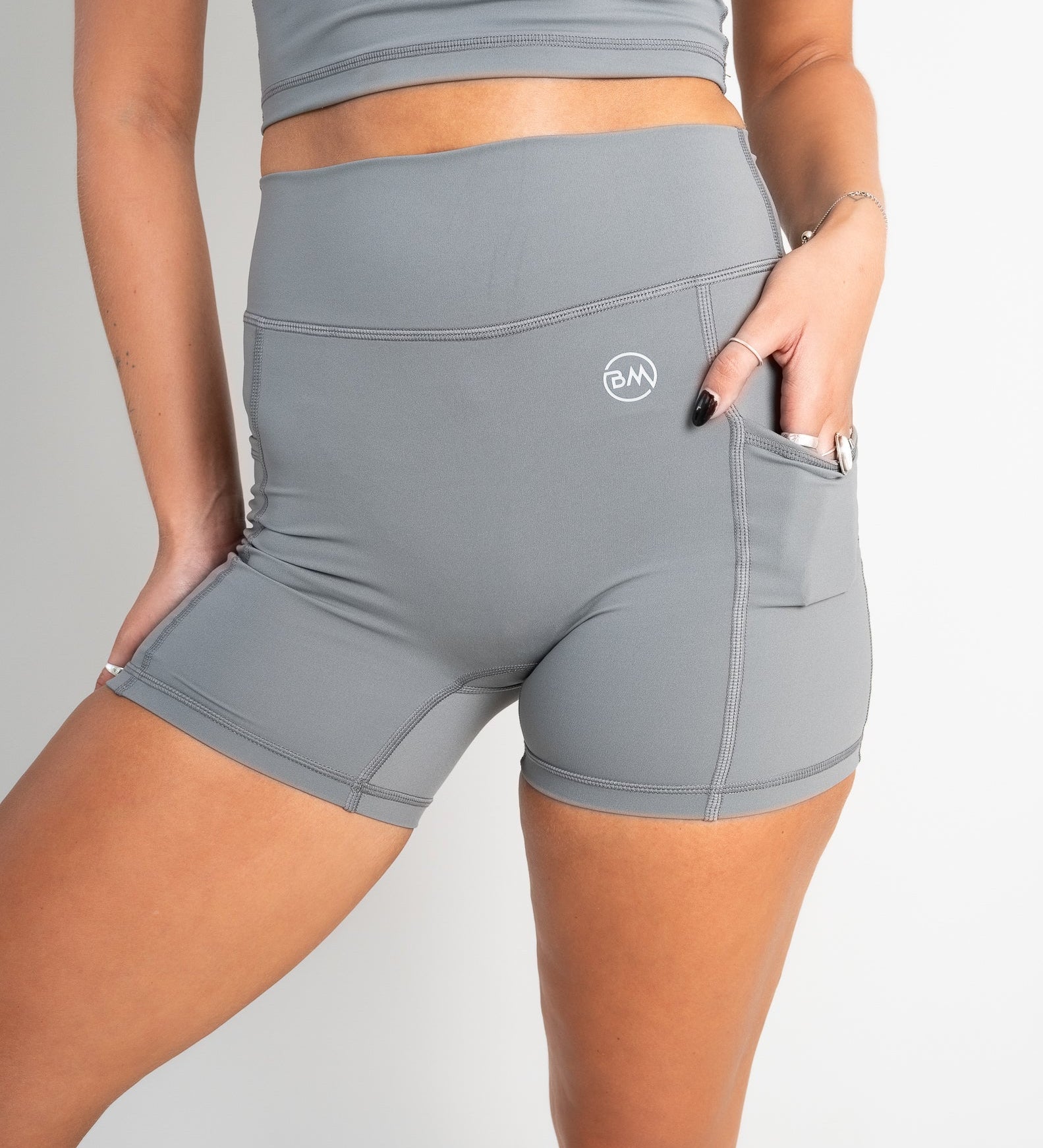 Flow Pocket Shorts - Slate Babe Mode Boutique