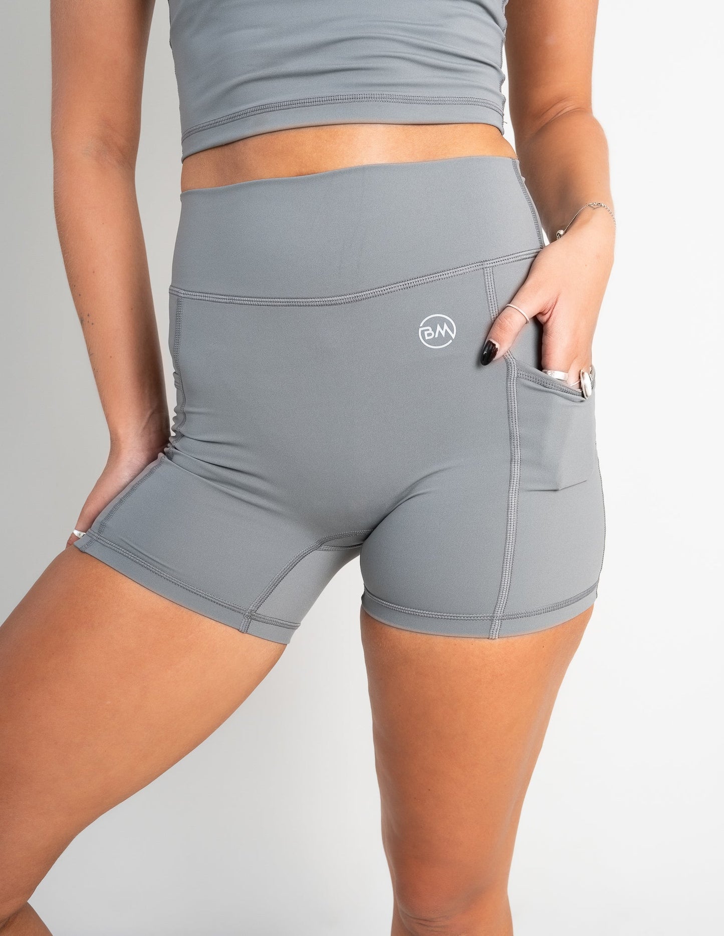 Flow Pocket Shorts - Slate Babe Mode Boutique