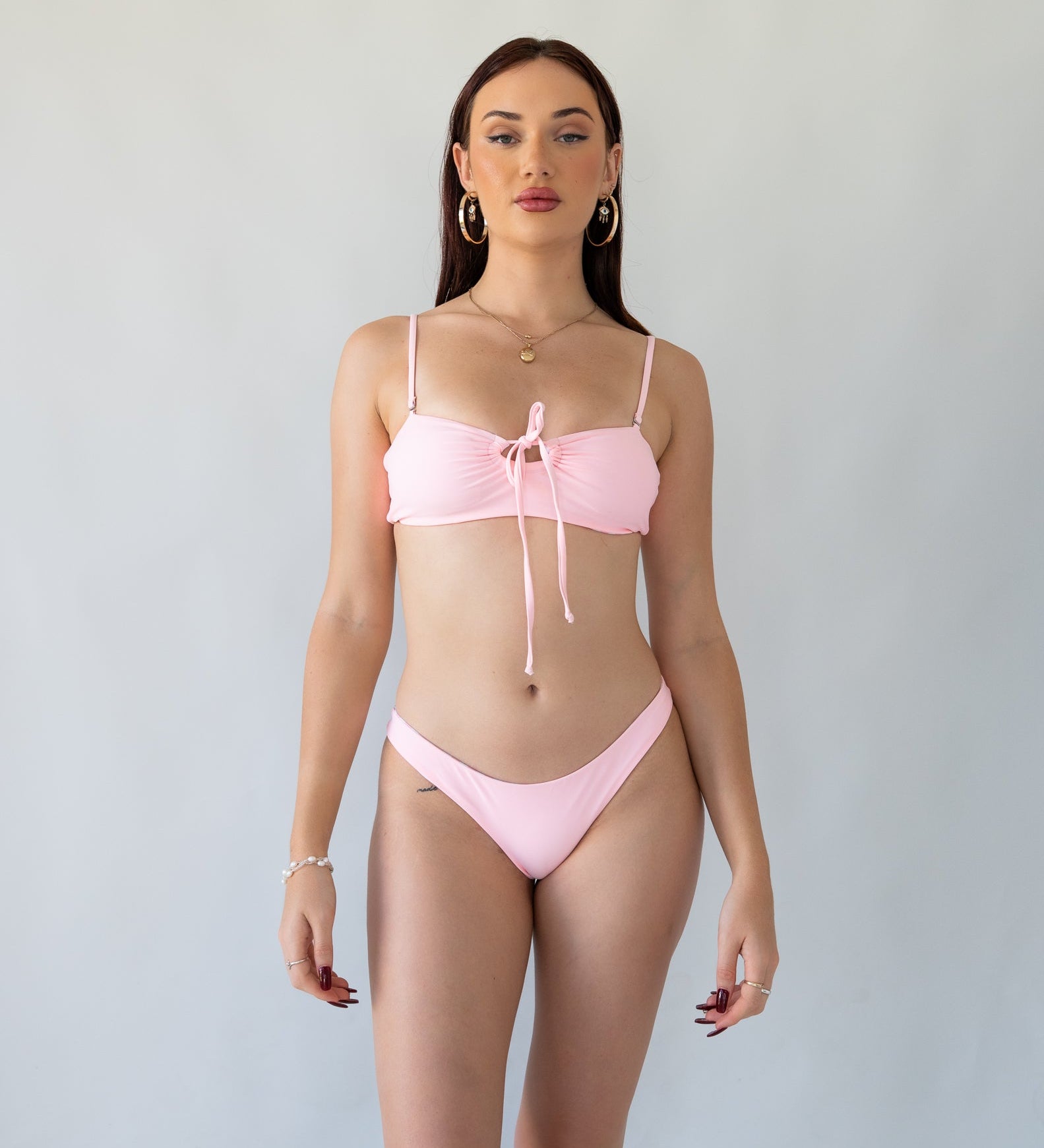 Coastal Glow High - Cut Bikini Bottoms – Pink (Reversible) - Barmelle