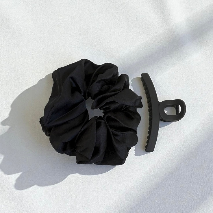 Barmelle Clip & Scrunchie Set – Black Edition